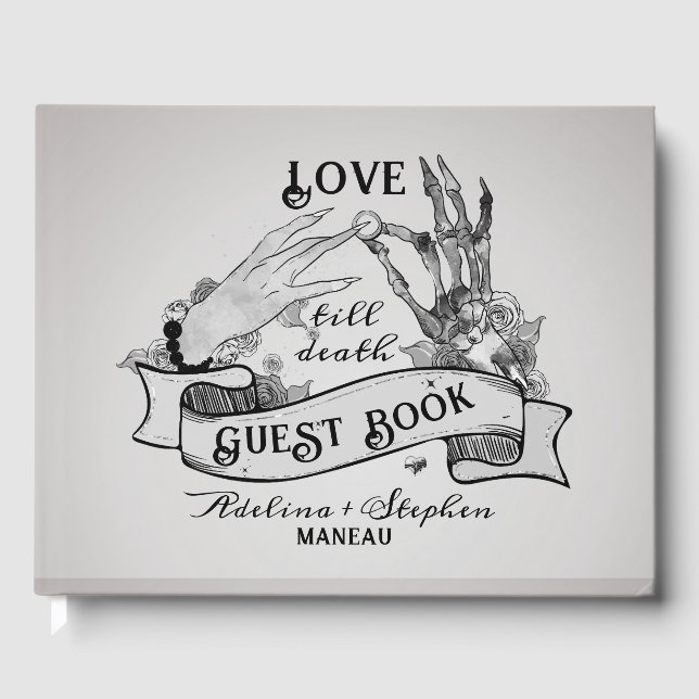 Livro De Visitas Halloween Gothic Til Death Nos Party Weds (Frente)