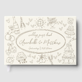 Livro De Visitas Hand Drawn Vintage Whimsical Wedding Guest Book