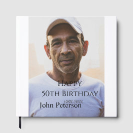 Livro De Visitas Happy 50th birthday name photo year man simple min