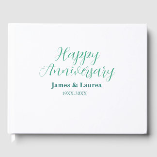Livro De Visitas Happy anniversary wedding name date year simple mi