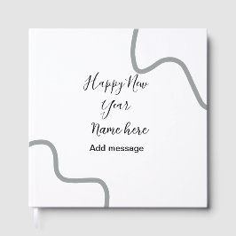 Livro De Visitas Happy new year name message gray simple holiday
