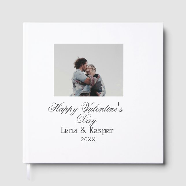 Livro De Visitas Happy Valentine's day couple photo modern simple t (Frente)