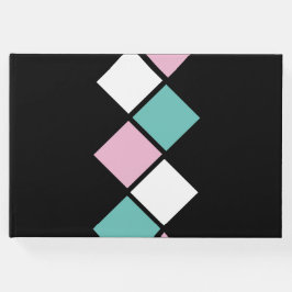 Livro De Visitas Harlequin Guest Book (preto, aqua e rosa)