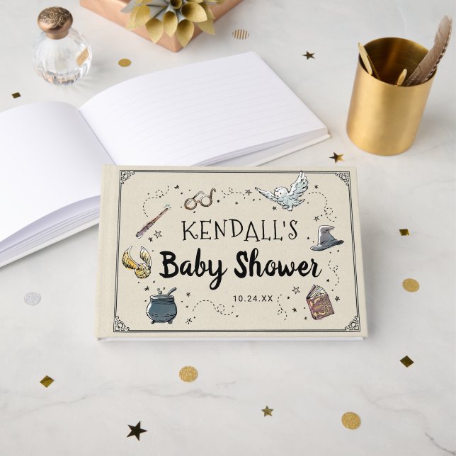 Livro De Visitas Harry Potter Baby Shower Invitation (Frente aberta)