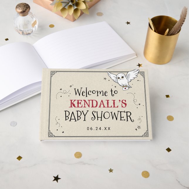 Livro De Visitas Harry Potter | Hedwig Baby Shower (Frente aberta)