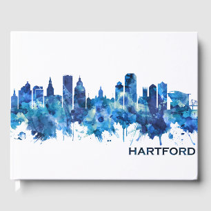 Livro De Visitas Hartford Connecticut Skyline Blue