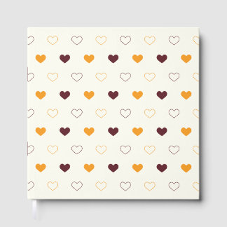 Livro De Visitas Heart Pattern with Orange & Brown Hearts