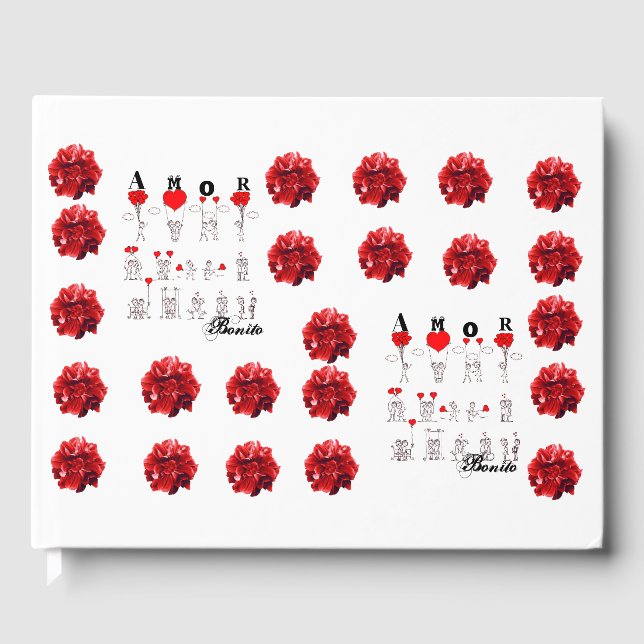 Livro De Visitas hearts and flowers (Frente)