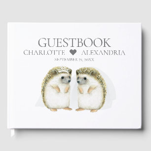 Livro De Visitas Hedgehog Brides Casamento de Casal Lésbica Ótima