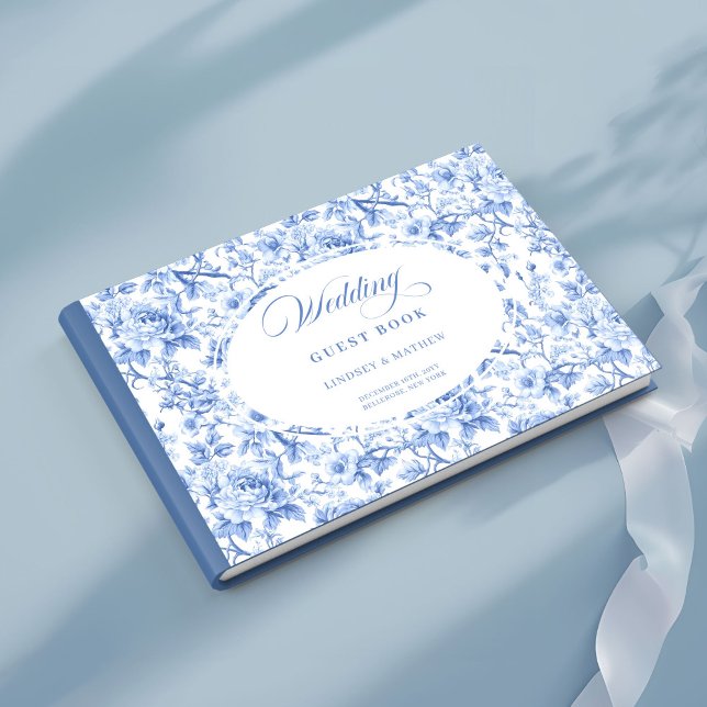 Livro De Visitas Heirloom Style Navy Roses Toile Guest Book (Heirloom Style Navy Roses Toile Guest Book)