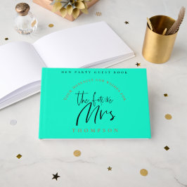 Livro De Visitas Hen Party Future Mrs Name Na moda Script Neo Green