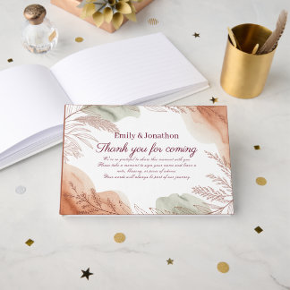 Livro De Visitas Heritage Boho Terracotta Wedding Guest Book Rustic