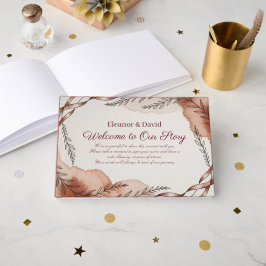 Livro De Visitas Heritage | Terracotta Wedding Guest Book Rustic 