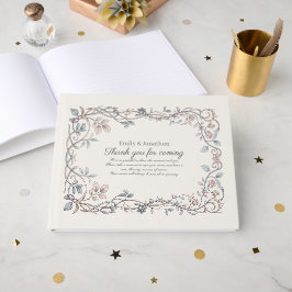 Livro De Visitas Heritage Victorian Botanical Powder Blue Taupe