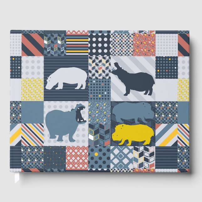 Livro De Visitas Hippo Quilt (Frente)