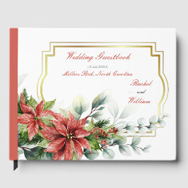 Livro De Visitas Holiday Poinsettia Wedding Guestbook