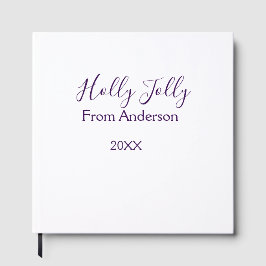 Livro De Visitas Holly Jolly holidays add name family year purple s