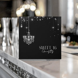 Livro De Visitas Hollywood B & W Chandeliers Sweet 16 ID1108
