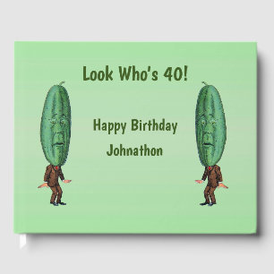 Livro De Visitas Homem Engraçado Cabeça Grande de Picles Surpreendi