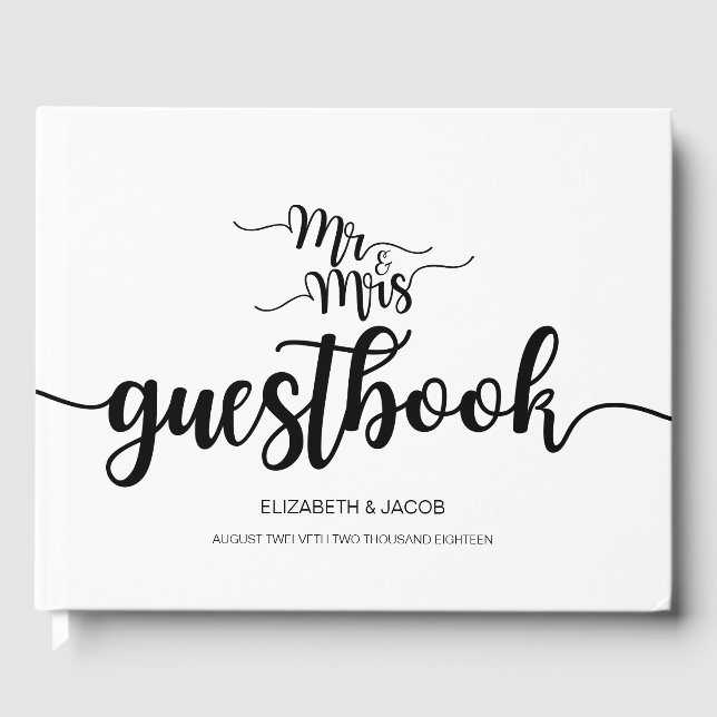Livro De Visitas Homem Moderno e Guestbook da Sra. Wedding (Frente)