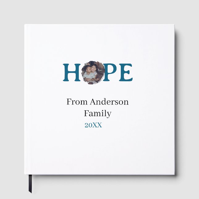 Livro De Visitas Hope blue holidays bold letter kids photo name yea (Frente)