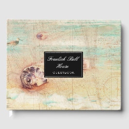 Livro De Visitas Hospitalidade de Colagem da Beach Shell