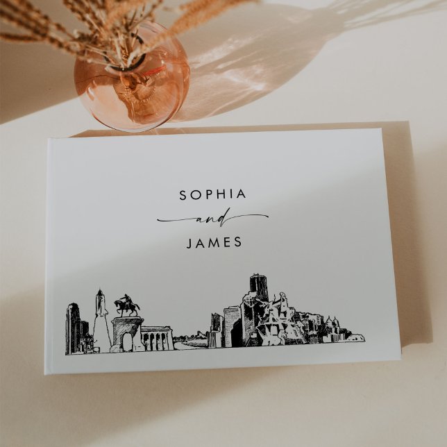 Livro De Visitas Houston Skyline Wedding Guest Book (Criador carregado)