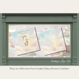 Livro De Visitas Hummingbird Baby Shower Guest Book | Nature Art 