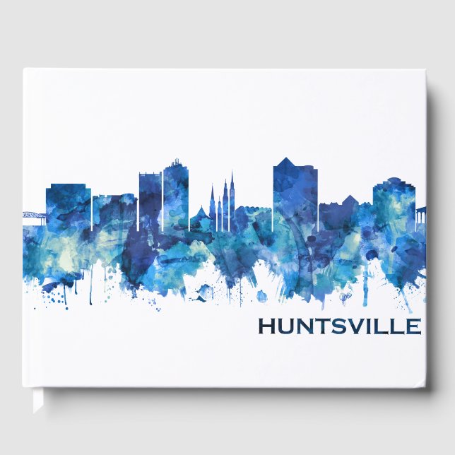 Livro De Visitas Huntsville Alabama Skyline Blue (Frente)