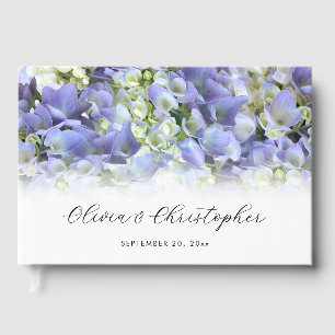 Livro De Visitas Hydrangea roxo casamento personalizado