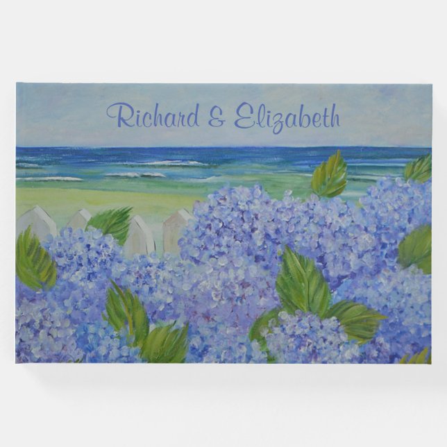 Livro De Visitas Hydrangeas Por Mar (Frente)