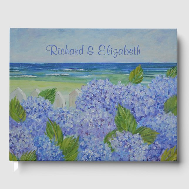 Livro De Visitas Hydrangeas Por Mar (Frente)
