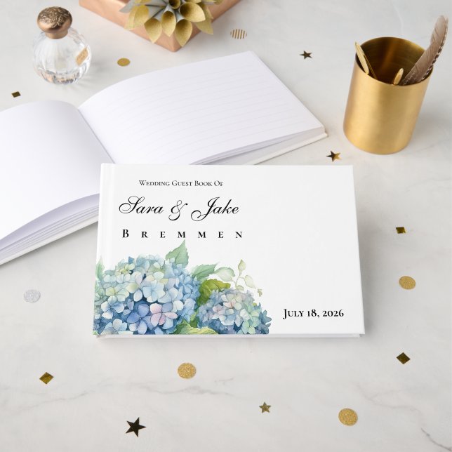 Livro De Visitas Hydrangeas Wedding (Frente aberta)