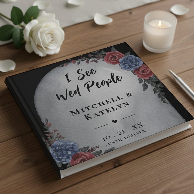 Livro De Visitas I See Wed People Headstone Floral Gothic Wedding (I See Wed People Headstone Floral Gothic Wedding Guest Book
)
