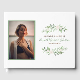 Livro De Visitas Ilegante Ivory Floral No Funeral Da Memória Amante