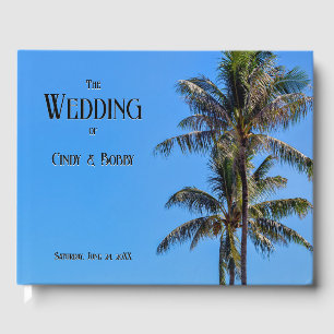 Livro De Visitas Ilha Tropical, Palmeiras, Mar Azul, Casamento