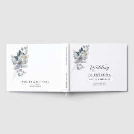 Livro De Visitas Ilustração de Arranjo Floral em Aquarela Rústica