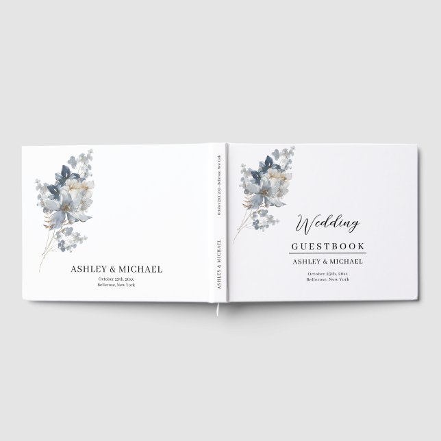 Livro De Visitas Ilustração de Arranjo Floral em Aquarela Rústica (Completo)