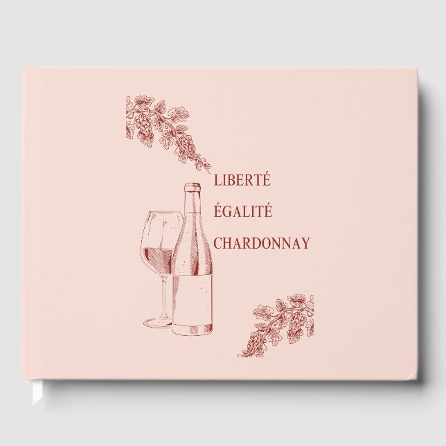Livro De Visitas Ilustração de Vinho Engraçado Liberté Égalité Char (Frente)