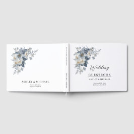 Livro De Visitas ilustração em aquarela rústica de um floral 