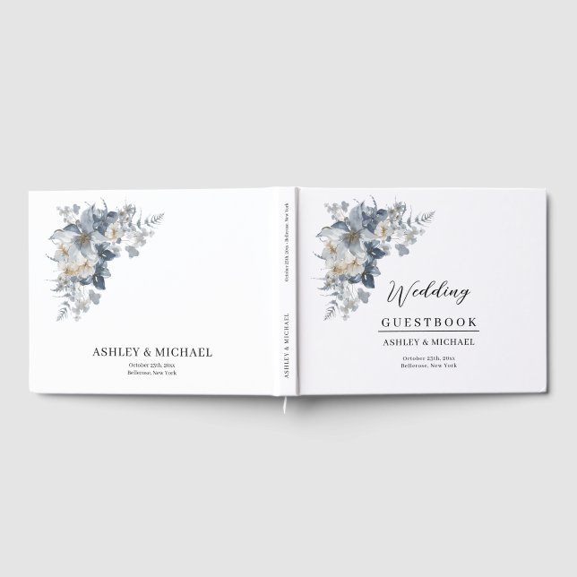 Livro De Visitas ilustração em aquarela rústica de um floral  (Completo)