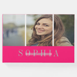 Livro De Visitas Imagem pessoal legante Mitzvah prata rosa