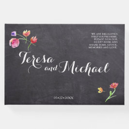 Livro De Visitas Impressão de Flores Aquáticas, Rústica