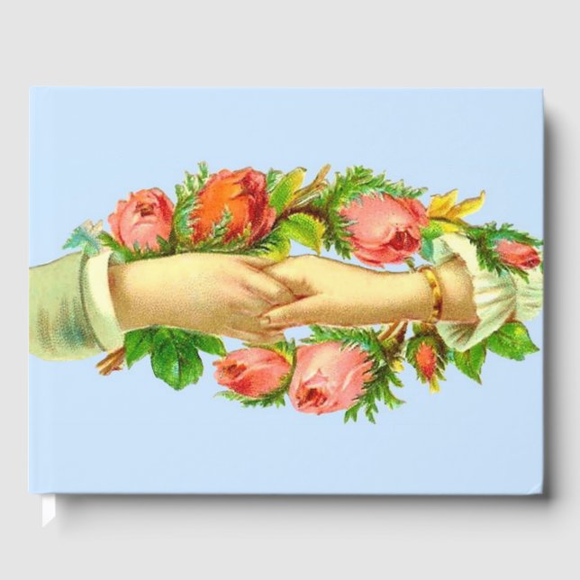 Livro De Visitas Impressão vitoriano de mãos apertadas (Frente)