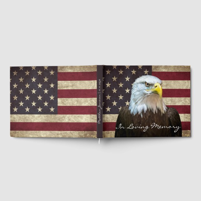 Livro De Visitas In Loving Memory American Flag Bald Eagle Funeral (Completo)