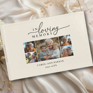 Livro De Visitas "In Loving Memory" Foto Collage Memorial Funeral
