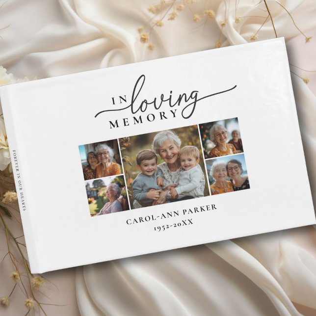 Livro De Visitas "In Loving Memory" Foto Collage Memorial Funeral (Personalized "In Loving Memory" Photo Collage Funeral Memorial Guest Book)
