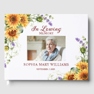 Livro De Visitas In loving Memory Lavender Floral