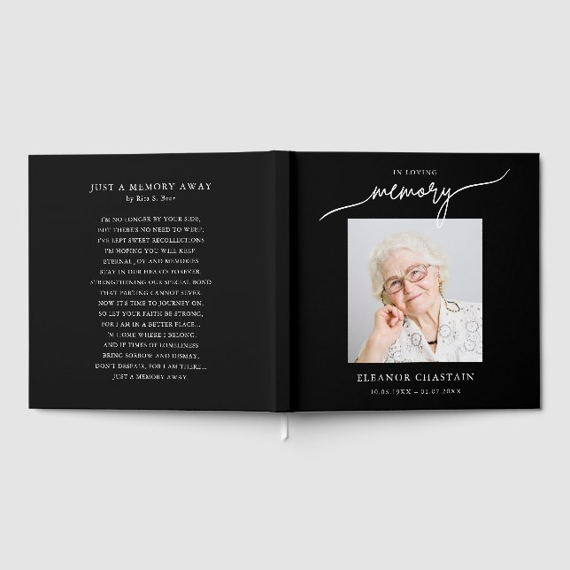 Livro De Visitas In Loving Memory Minimalist Photo Sympathy (Completo)