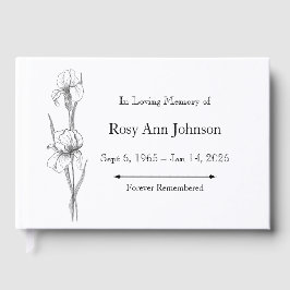 Livro De Visitas Iris Funeral Guest Book - Em Memória Adorável